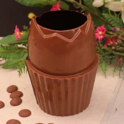 Moule chocolat en 3 parties demi œuf cupcake 3D-Cerf Dellier New