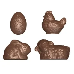 Moule friture en chocolat 4 sujets de Pâques-Cerf Dellier Hot