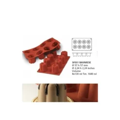 Moule silicone 8 bavarois 57x57 mm-Cerf Dellier Outlet