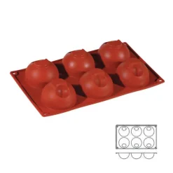 Moule silicone 6 demi-sphères-Cerf Dellier New