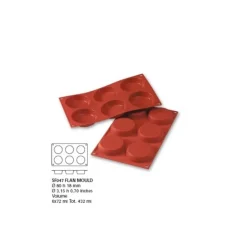 Moule silicone 6 flans 8 cm-Cerf Dellier Online