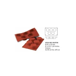 Moule silicone 5 grands muffins Ø81 mm-Cerf Dellier Discount