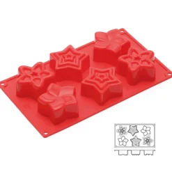 Moule silicone 6 étoiles stylisées-Cerf Dellier Discount