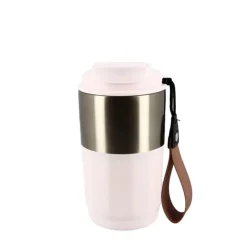 Mug isotherme beige et or - 450 ml-Cerf Dellier New