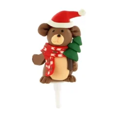 Ours de Noël résine sur pique-Cerf Dellier Sale