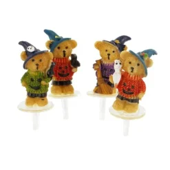 Ours d'Halloween assortis sur pique (x4)-Cerf Dellier Online