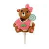 Ourson rose de Noël résine sur pique-Cerf Dellier Discount