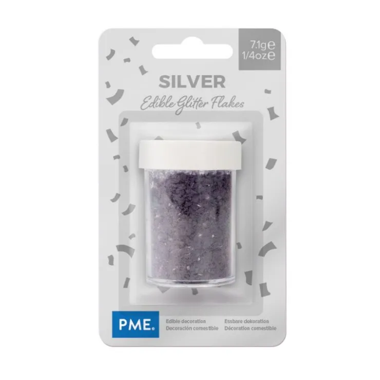 Paillettes irisées argentées PME 7 g-Cerf Dellier Clearance