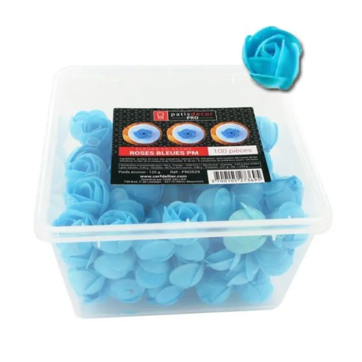 Petites roses bleues en azyme (x100)-Cerf Dellier Best