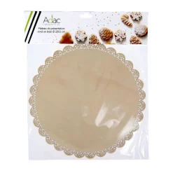 Plateau de présentation rond en bois - Ø 28,5 cm-Cerf Dellier New