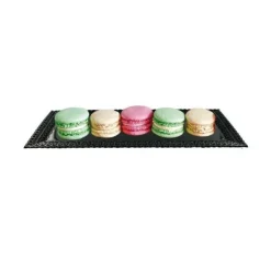 Plateau dentelle rectangulaire noir-Cerf Dellier Hot