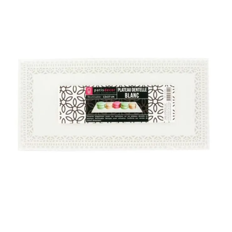 Plateau dentelle rectangulaire blanc-Cerf Dellier Online