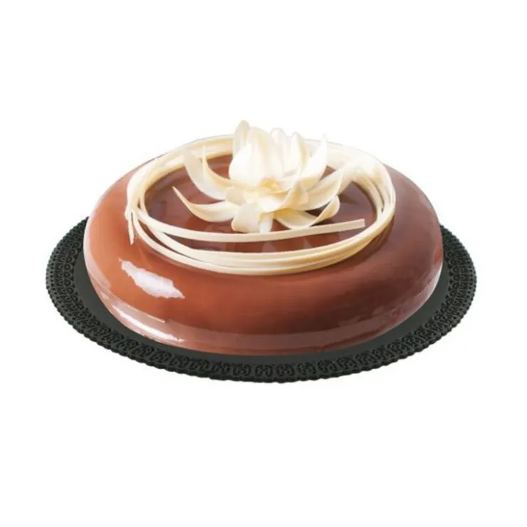 Plateau dentelle rond noir-Cerf Dellier Discount