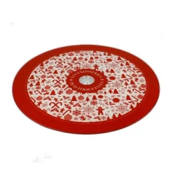 Plateau tournant verre Noël 28 cm-Cerf Dellier
