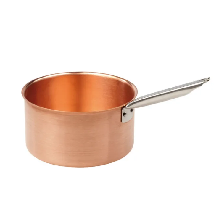 Poêlon à sucre cuivre queue froide inox bord verse-franc 20 cm-Cerf Dellier Hot