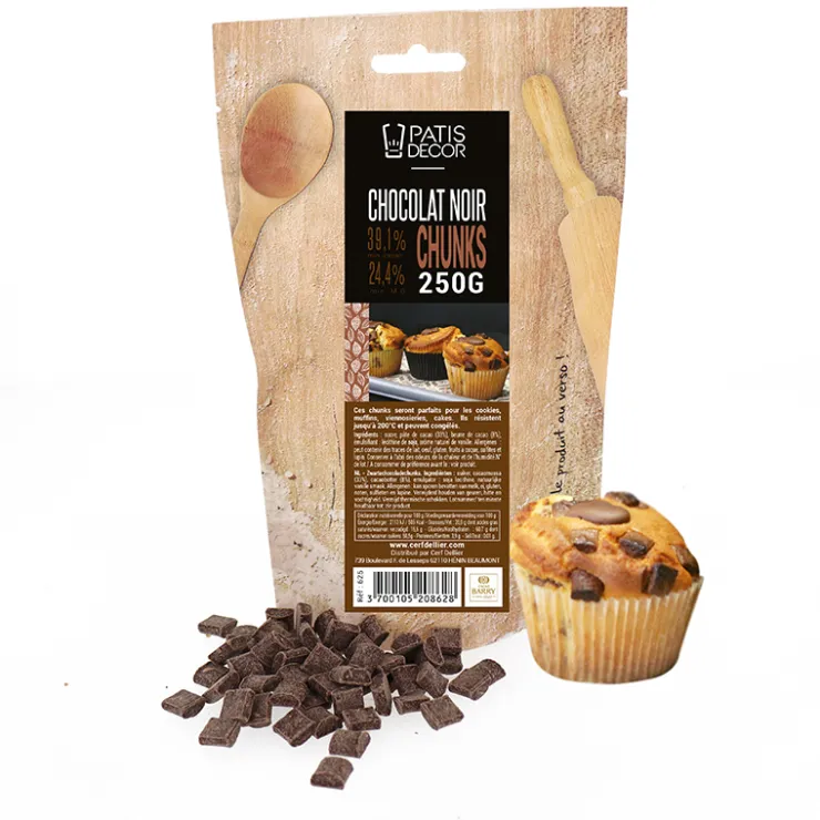 Pépites de chocolat noir chunks Barry 250 g-Cerf Dellier New