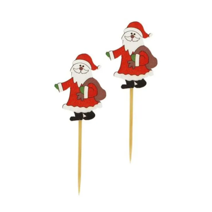 Père Noël avec hotte sur pique (x50)-Cerf Dellier