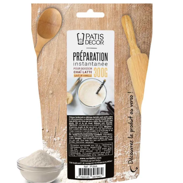 Préparation instantanée pour boisson Chaï Latte saveur vanille - 300 g-Cerf Dellier New