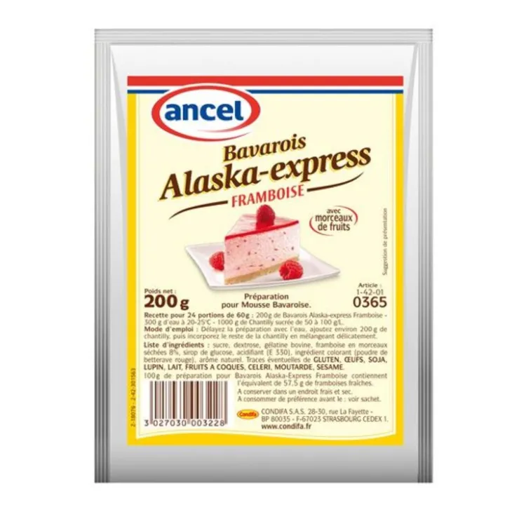 Préparation mousse bavaroise framboise Alaska 200 g-Cerf Dellier Best