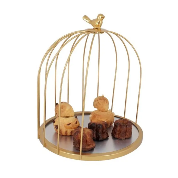 Présentoir cage à oiseaux doré 25 cm-Cerf Dellier Sale