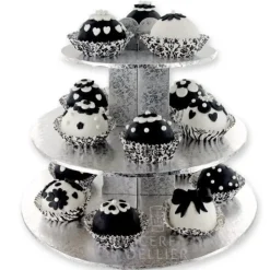Présentoir cupcakes argent rond-Cerf Dellier Online