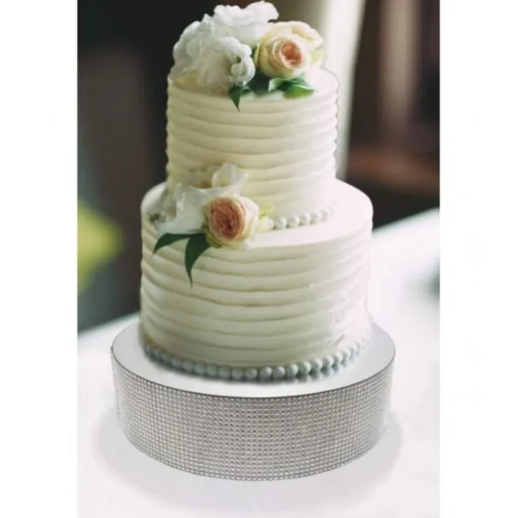 Présentoir gâteau effet miroir et contour en strass 40 cm-Cerf Dellier Hot