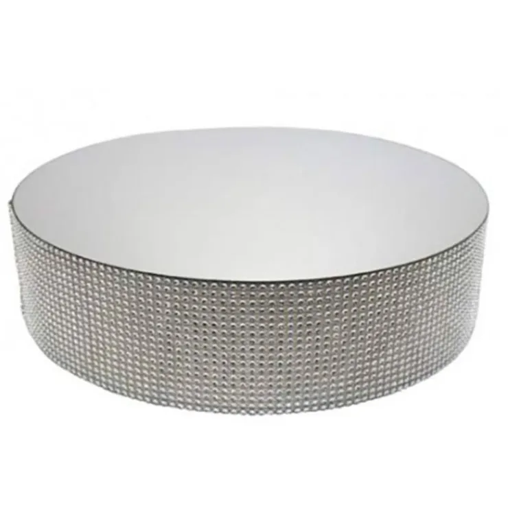 Présentoir gâteau effet miroir et contour en strass 25 cm-Cerf Dellier Best