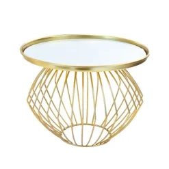 Présentoir gâteau miroir pied boule doré ø 21 cm-Cerf Dellier Clearance