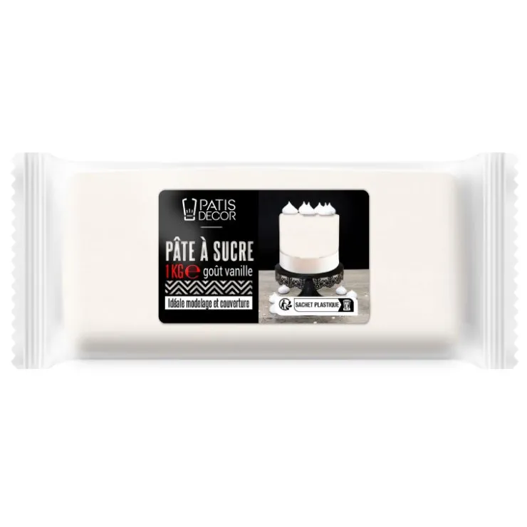 Pâte à sucre blanche premium arôme vanille 1 kg-Cerf Dellier Online