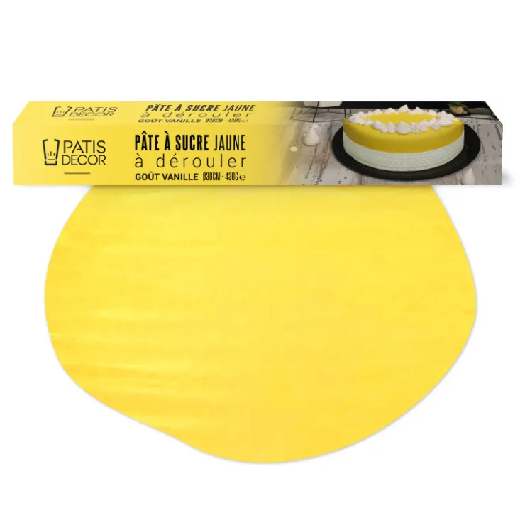 Pâte à sucre jaune étalée-Cerf Dellier Online