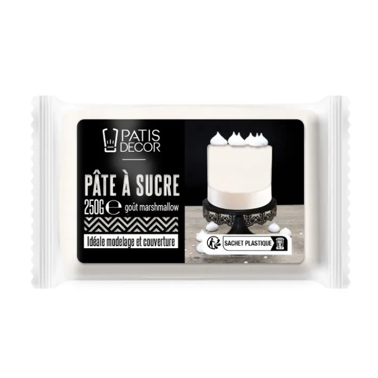 Pâte à sucre marshmallow blanche 250 g-Cerf Dellier