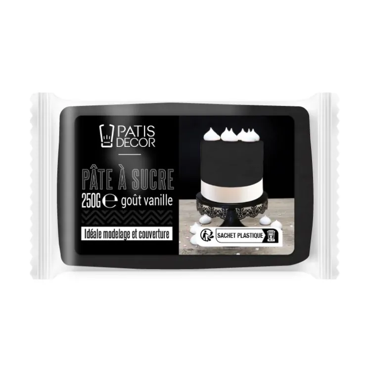Pâte à sucre noire 250 g-Cerf Dellier Best