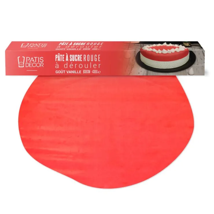 Pâte à sucre rouge étalée - DDM 11/24-Cerf Dellier New