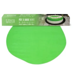 Pâte à sucre verte étalée - DDM 11/24-Cerf Dellier Hot