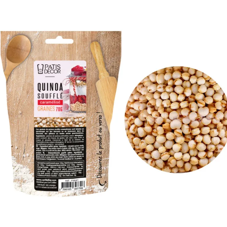 Quinoa soufflé caramélisé 70 g-Cerf Dellier