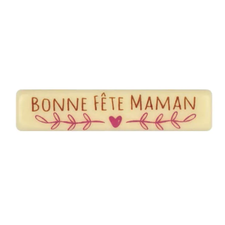 Rectangle Chocolat blanc Bonne Fête Maman (x66)-Cerf Dellier Online