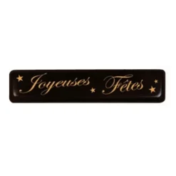Rectangles chocolat noir Joyeuses Fêtes (x132)-Cerf Dellier