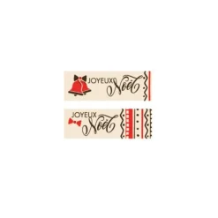 Rectangles Joyeuses Noël rouge assortis chocolat blanc (x80)-Cerf Dellier Outlet