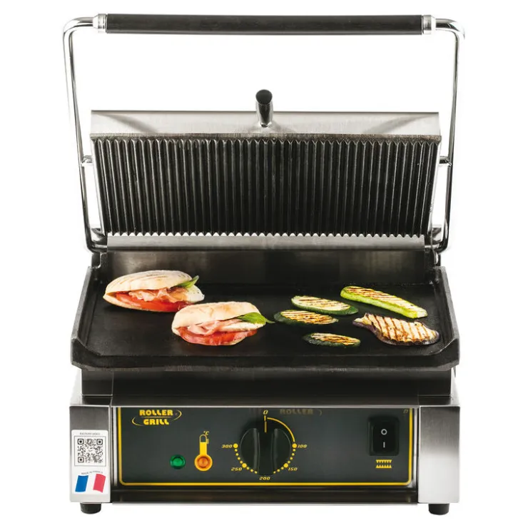 Roller Grill grill fonte rainurée simple 3 KW-Cerf Dellier Hot