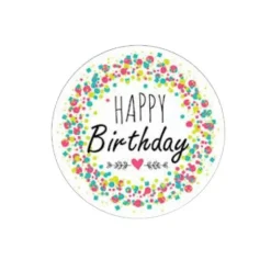 Ronds azyme Joyeux Anniversaire 5 cm (x24)-Cerf Dellier Online