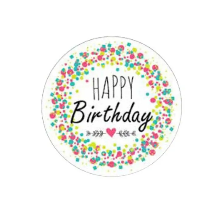 Ronds azyme Joyeux Anniversaire 5 cm (x24)-Cerf Dellier Online