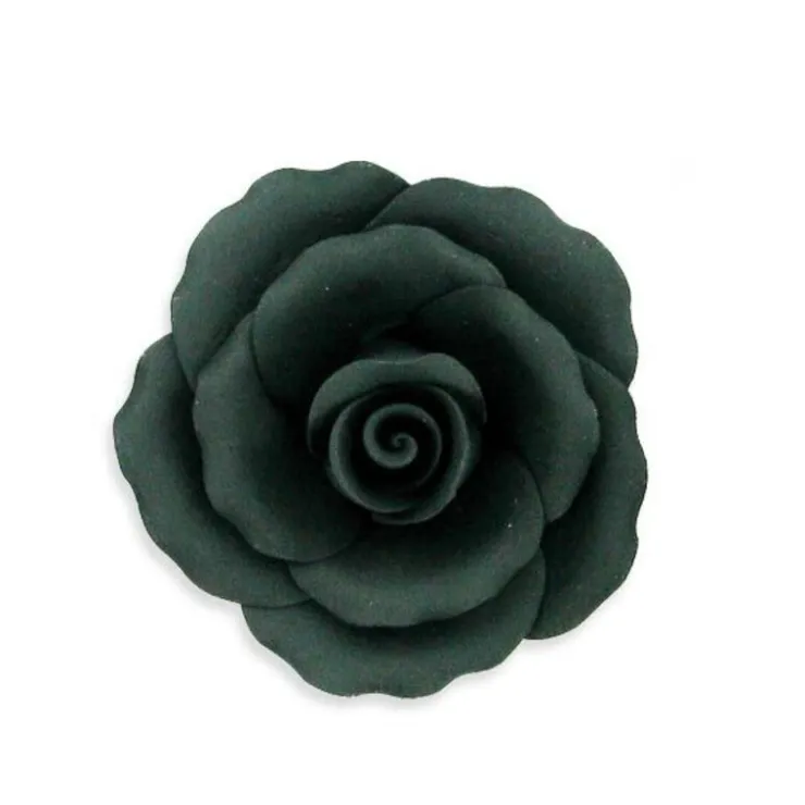 Rose noire en pastillage 9 cm-Cerf Dellier
