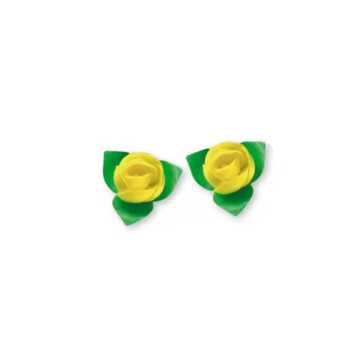 Roses jaunes avec feuilles x10-Cerf Dellier Hot