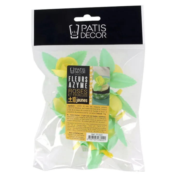 Roses jaunes avec feuilles x10-Cerf Dellier Hot