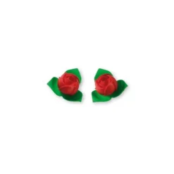 Roses rouges avec feuilles (x10)-Cerf Dellier Clearance