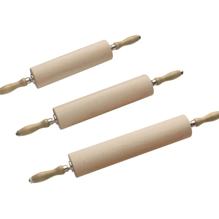 Rouleau à pâte avec poignées en hêtre diamêtre 8 cm 35 cm-Cerf Dellier Best