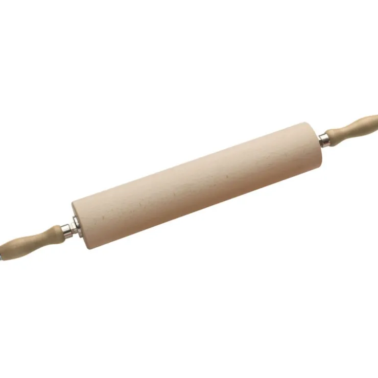 Rouleau à pâte avec poignées en hêtre diamêtre 8 cm 40 cm-Cerf Dellier Online