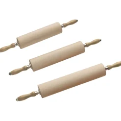 Rouleau à pâte avec poignées en hêtre diamêtre 8 cm 30 cm-Cerf Dellier Hot