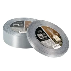 Ruban argenté satin (22 m)-Cerf Dellier Best