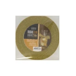 Ruban doré pailleté 38 mm (22 m)-Cerf Dellier Outlet